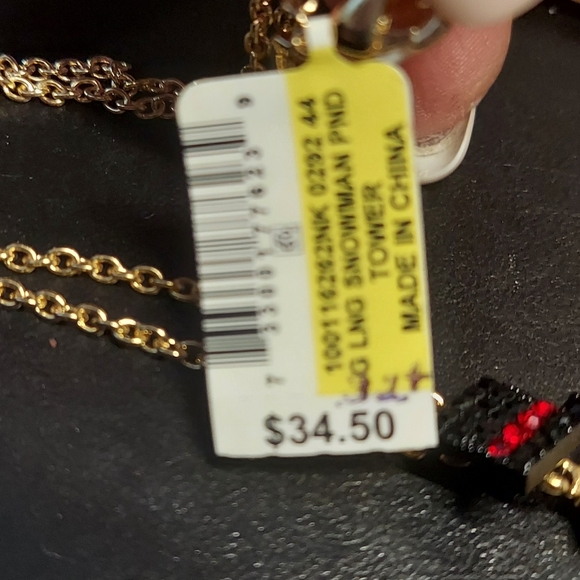 Snowman charm gold overlay 32 inch chain w extention - Picture 3 of 3